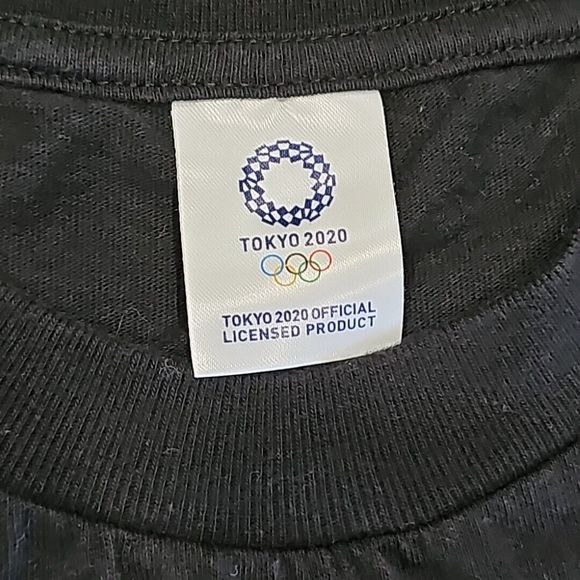 Tokyo 2020 Olympics Mens T-Shirt Adult Size M Black Short Sleeve Logo Crewneck - Picture 3 of 4